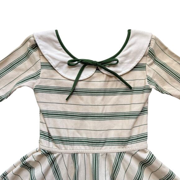 Omi Jo by Well Dressed Wolf Green Stripe Collared Twirl Dress Size 6 - Picture 3 of 5